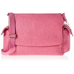 Pink Roses Leather Crossbody Diaper Bag
